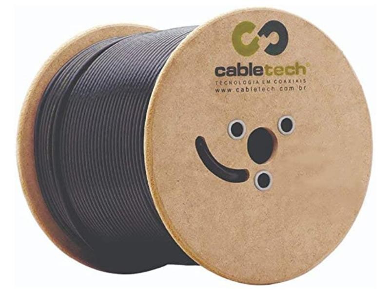 CABO COAXIAL RG11 - 60% MALHA TRISHIELD - PRETO SEM MENSAGEIRO